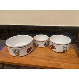 3 Nesting staffordshire  Souffle Dishes “Salem”